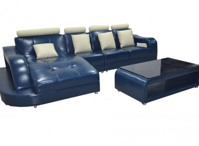 Ledersofa Couch Wohnlandschaft Eck Garnitur Design Modern Sofa L-Form