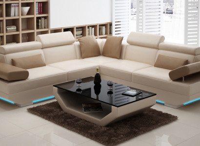 Ledersofa Sofa Couch Wohnlandschaft Ecksofa Garnitur Design Modern Sofa K5009B