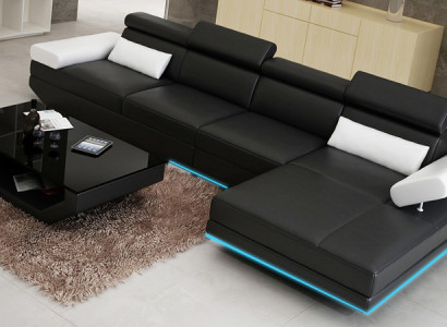 Ledersofa Sofa Couch Wohnlandschaft Ecksofa Modern Garnitur Dekor Design