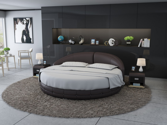 Rundbett Design Bett Polsterbett Designerbett Polster Round XXL Luxus King Size