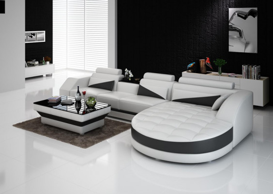 Sofa Ledersofa Couch Wohnlandschaft Modern Eck Ecksofa Design Garnitur