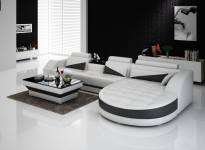 Sofa Ledersofa Couch Wohnlandschaft Modern Eck Ecksofa Design Garnitur