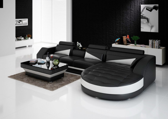 Sofa Ledersofa Couch Wohnlandschaft Modern Eck Ecksofa Design Garnitur