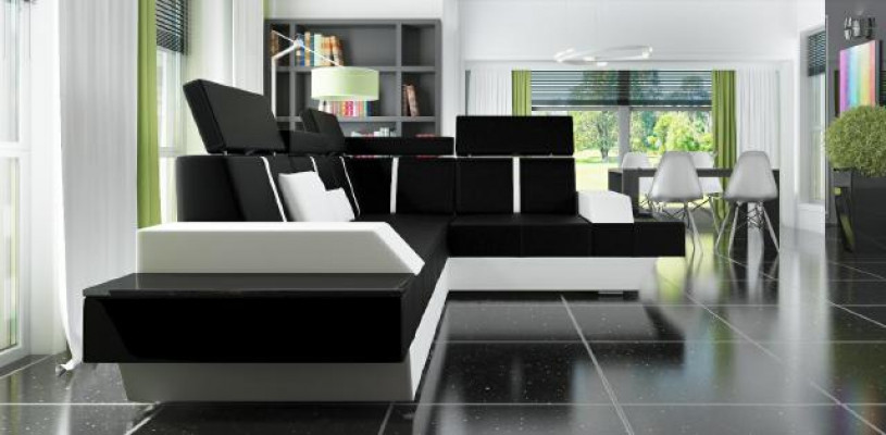 Designer Ledersofa Wohnlandschaft Polster Couch Sofa Ecksofa Eckcouch Ledercouch