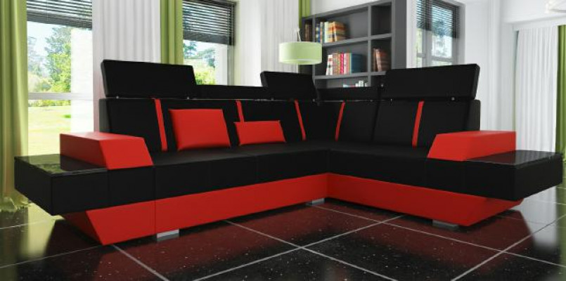 Designer Ledersofa Wohnlandschaft Polster Couch Sofa Ecksofa Eckcouch Ledercouch