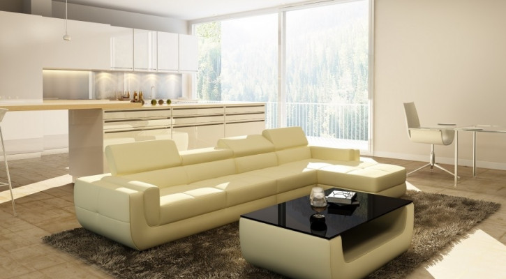 Ecksofa Ledersofa Wohnlandschaft L Form Sofa Couch Polster Sitz Ecke Tettau Rot