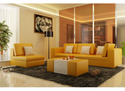 Sofagarnitur mit USB Polster Sofa Set 3+1 Leder Couchen Sofas Massanfertigung