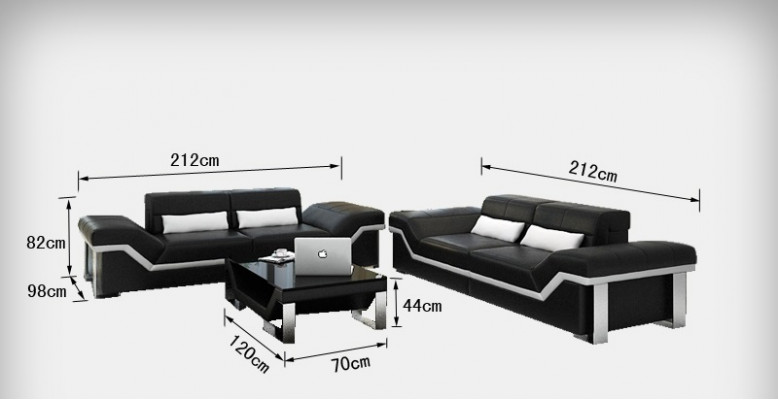 Ledersofa Sofa Couch Wohnlandschaft 3+3 Garnitur Design Modern Sofas Neu