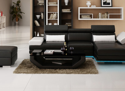 Ledersofa L-Form Couch Wohnlandschaft Dekor Ecksofa Garnitur Modern Design
