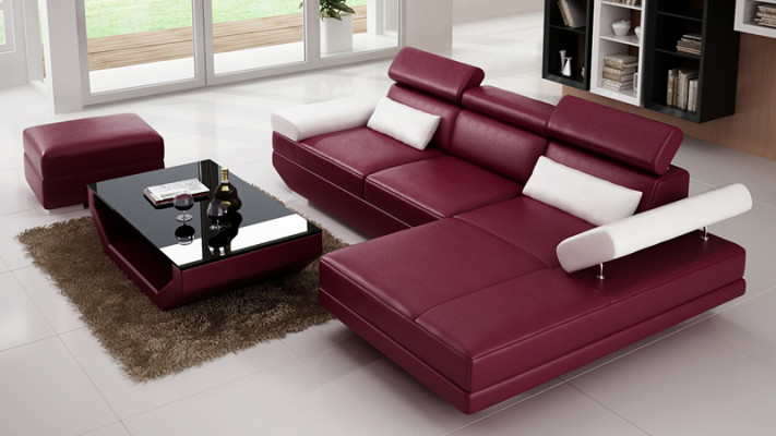 Ledersofa L-Form Couch Wohnlandschaft Dekor Ecksofa Garnitur Modern Design