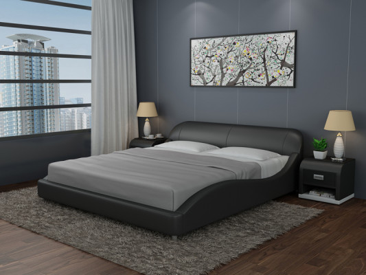 Design Polster Doppel Bett Moderne Betten Schlafzimmer mit USB & Regal 200x210 cm