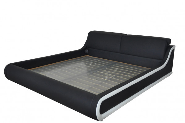 Doppel Luxus Leder Bett + USB Polster Betten Multifunktion LB8835