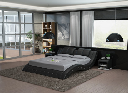 Luxus Leder Bett USB Design Polster Betten Doppel Modernes Ehe140/160/180 LB8824