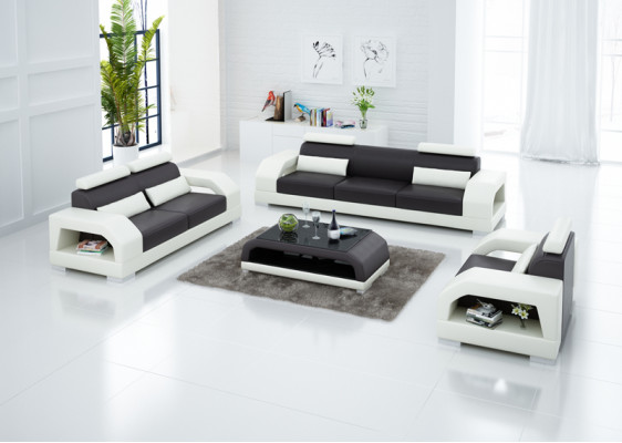 Ledersofa Couch Wohnlandschaft 3+2+1 Sitzer Garnitur Design Modern Sofa G8001D