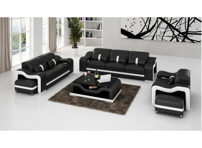 Design Sofagarnitur Couch Polster Sofas Leder Modern 3+1 Sitzer Komplett Set Neu
