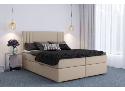 Boxspring Bett Hotel Doppel Beige Textil Luxus Betten Polster Kasten Funktion