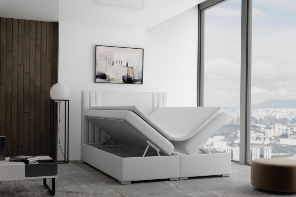 Boxspring Bett Hotel Doppel Beige Textil Luxus Betten Polster Kasten Funktion
