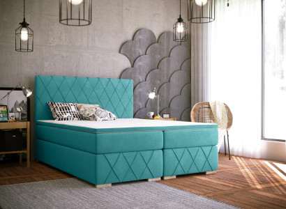 Komplett Set Matratze & Topper Boxspring Bett Luxus Polster 140x200cm Betten