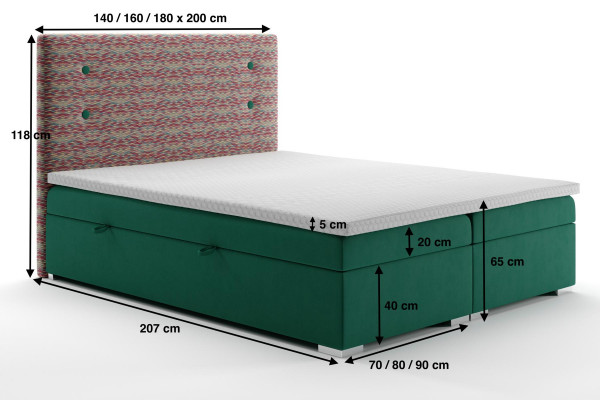 Boxspring Bett Funktion Hotel Doppel Komplett Set Topper Matratze Betten Kasten