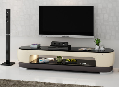 RTV TV Sideboard Dekor Leder Glas Tisch Fernseh Schrank Tisch Designer