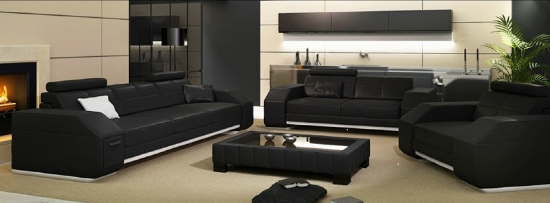Ledersofa Sofagarnitur 3+2+1 Leder Couch Polster Sitz Designer Garnitur JarksonW