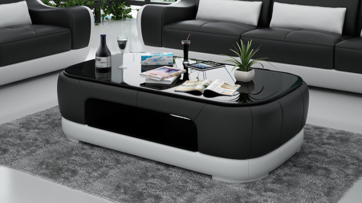 Gepolsterter Couchtisch Tisch Couchtische Glastisch Beistelltisch