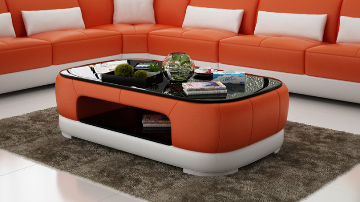 Gepolsterter Couchtisch Tisch Couchtische Glastisch Beistelltisch