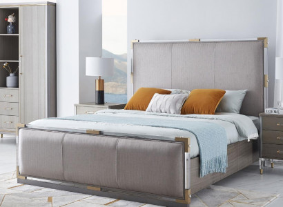 Bett Nachttisch Kommode 4 tlg. Schlafzimmer Deko Set Design Modern Luxus