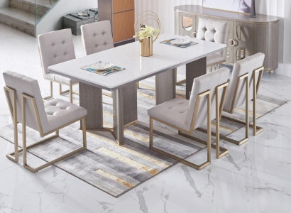 Tisch Set Garnitur Esstisch 6 Stühle Luxus Stil Möbel 8tlg Stuhl Gruppe