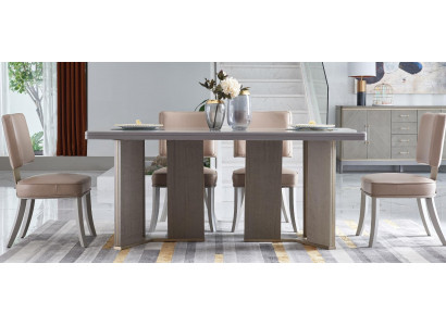 Designer Möbel Holz Tisch Sitz Ess Zimmer 6x Stühle 7tlg. Set Garnitur Neu