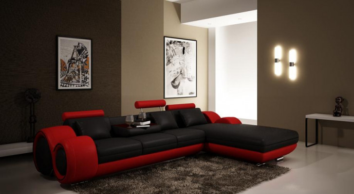 edersofa Couch U-Form Wohnlandschaft Ecksofa Garnitur Design Modern