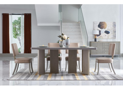 Komplette Esszimmer Garnitur Tisch + 4x Lehnstuhl Stühle Luxus Essgruppe