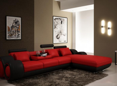 Patentiertes Design Ecksofa Sofa Couch Polster Leder Ecke BERLINr Wohnlandschaft