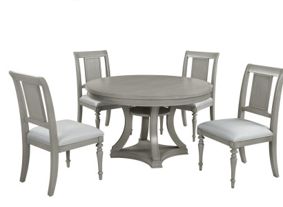 Runder Esstisch Lehnstuhl Set 4x Essgruppe Esstisch Garnitur Luxus Holz