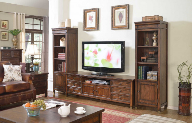 Klassische Wohnwandvitrine Sideboard RTV Wandregal Schrank 3tlg.