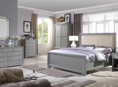 Bett 2x Nachttisch 3 tlg. Schlafzimmer Set Betten Möbel Chesterfield 180x200cm