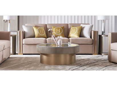 Dreisitzer Design Polster Sitz Textil Sofa 3 Sitzer Möbel Beige Neu Luxus Möbel