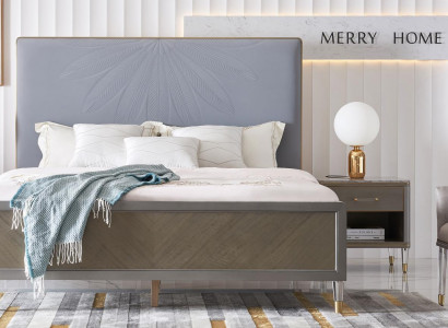 Leder Bett Doppelbett Grau 180x200 Betten Polster Luxus Doppeltes