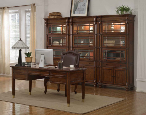 Schreibtisch Chef Tische Büro Klassisches Zimmer Schrank Sessel Holz