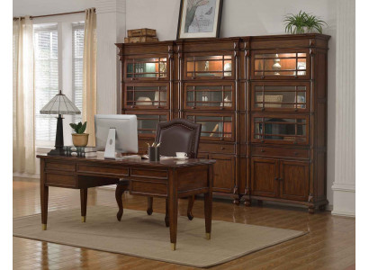 Schreibtisch Chef Tische Büro Klassisches Zimmer Schrank Sessel Holz