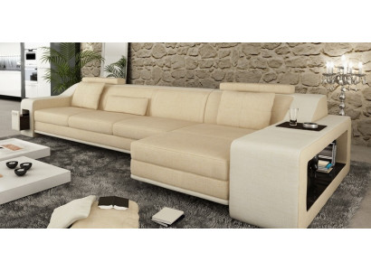Design Ecksofa Sofa Couch Polster Sitz Eck Garnitur Sofas Leder Textil Themar BW