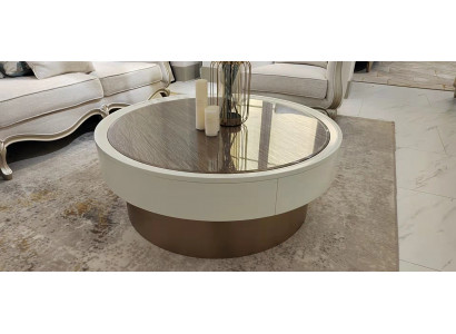 Design Metall Holz Gold Sofa Wohnzimmer Tische Beistell Rund Tisch Couchtisch