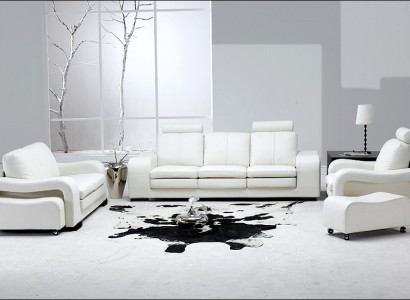 Ledersofa Couch Wohnlandschaft 3+2+1 Sitzer Garnitur Design Modern Sofa A1112