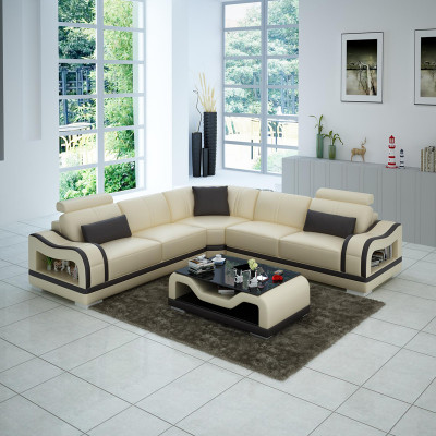 Ledersofa Couch Wohnlandschaft Ecksofa Eck Garnitur Design Modern Sofa mit USB