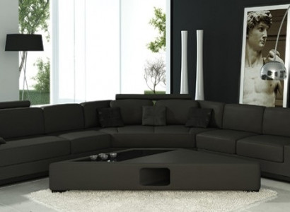 Ledersofa Ecksofa Sofa mit USB Polster Designer Eckgarnitur Wohnlandschaft LimaS