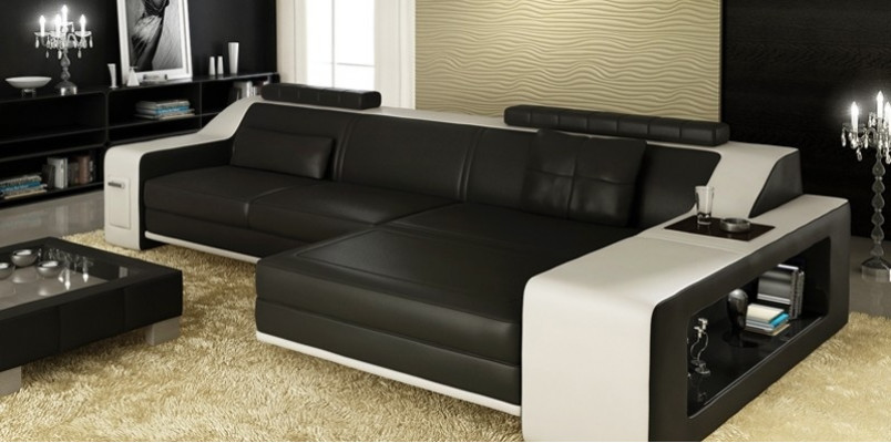 Design Ecksofa Sofa mit USB Polster Sitz Eck Garnitur Sofas Leder Textil LForm