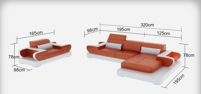 Design XXL Big Sofa Ecksofa Ledersofa Couch Sessel Polster Wohnlandschaft G8002E