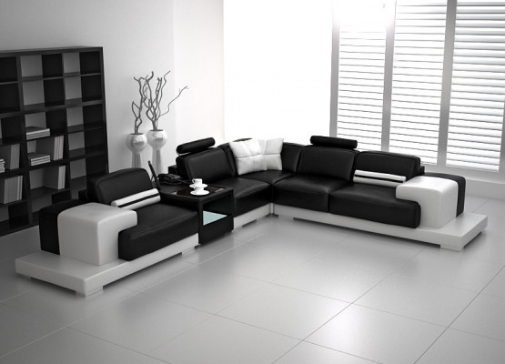 Ledersofa Couch Wohnlandschaft Ecksofa Eck Garnitur Design Modern Sofa mit USB Neu