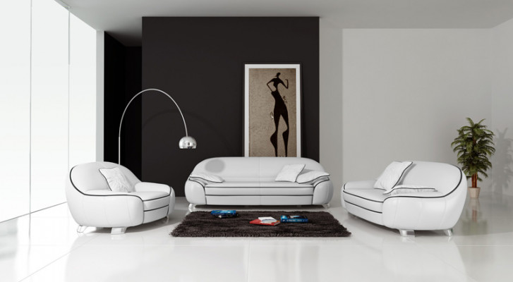 Ledersofa Couch Wohnlandschaft 3+2+1 Sitzer Garnitur Design Modern Sofa mit USB