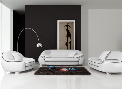 Ledersofa Couch Wohnlandschaft 3+2+1 Sitzer Garnitur Design Modern Sofa mit USB